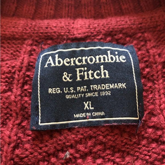 Abercrombie & Fitch Textured Crew Neck Sweater in Red Men’s Size XL - Picture 6 of 10